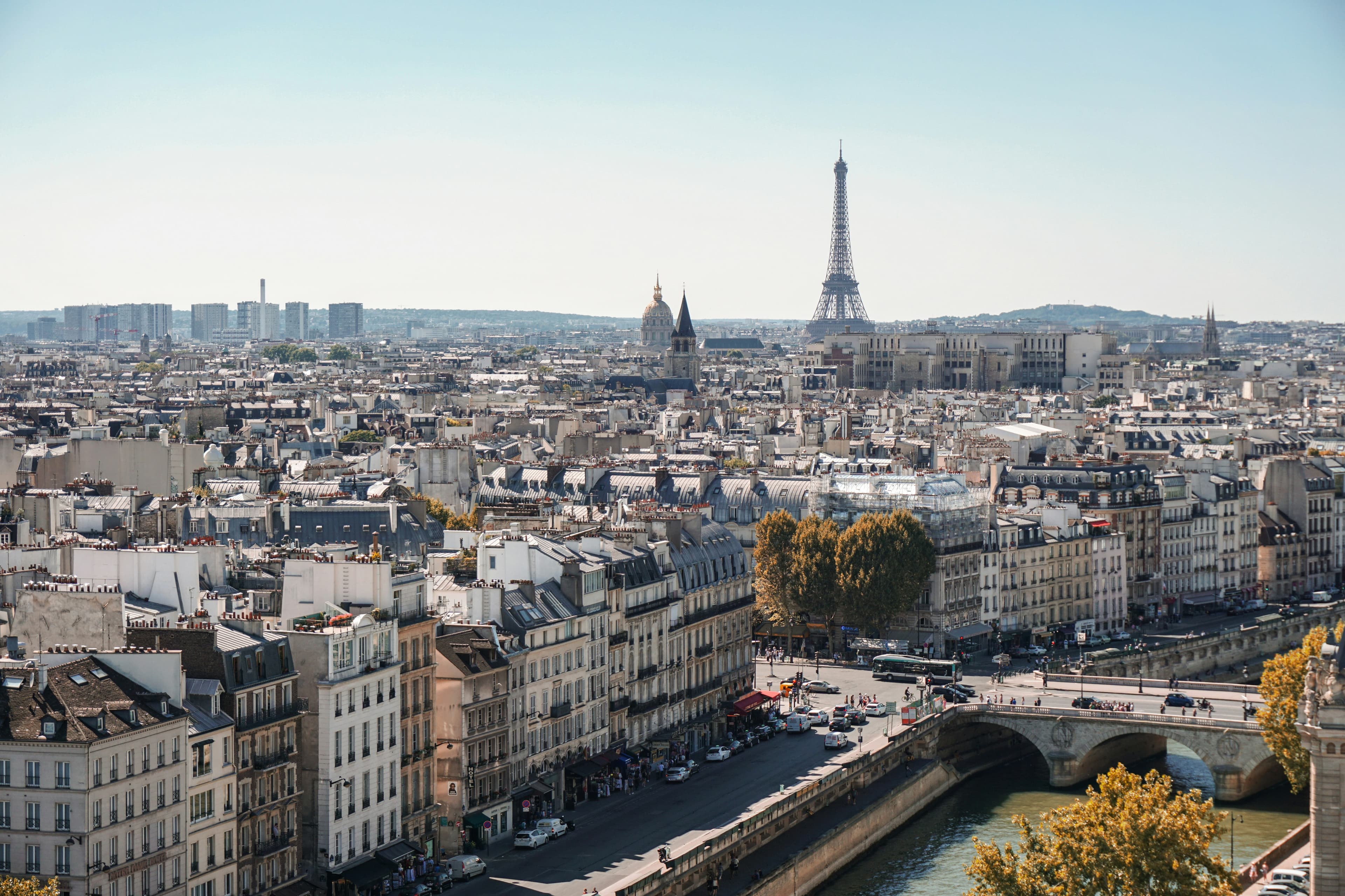 Vue de Paris avec la tour Eiffel