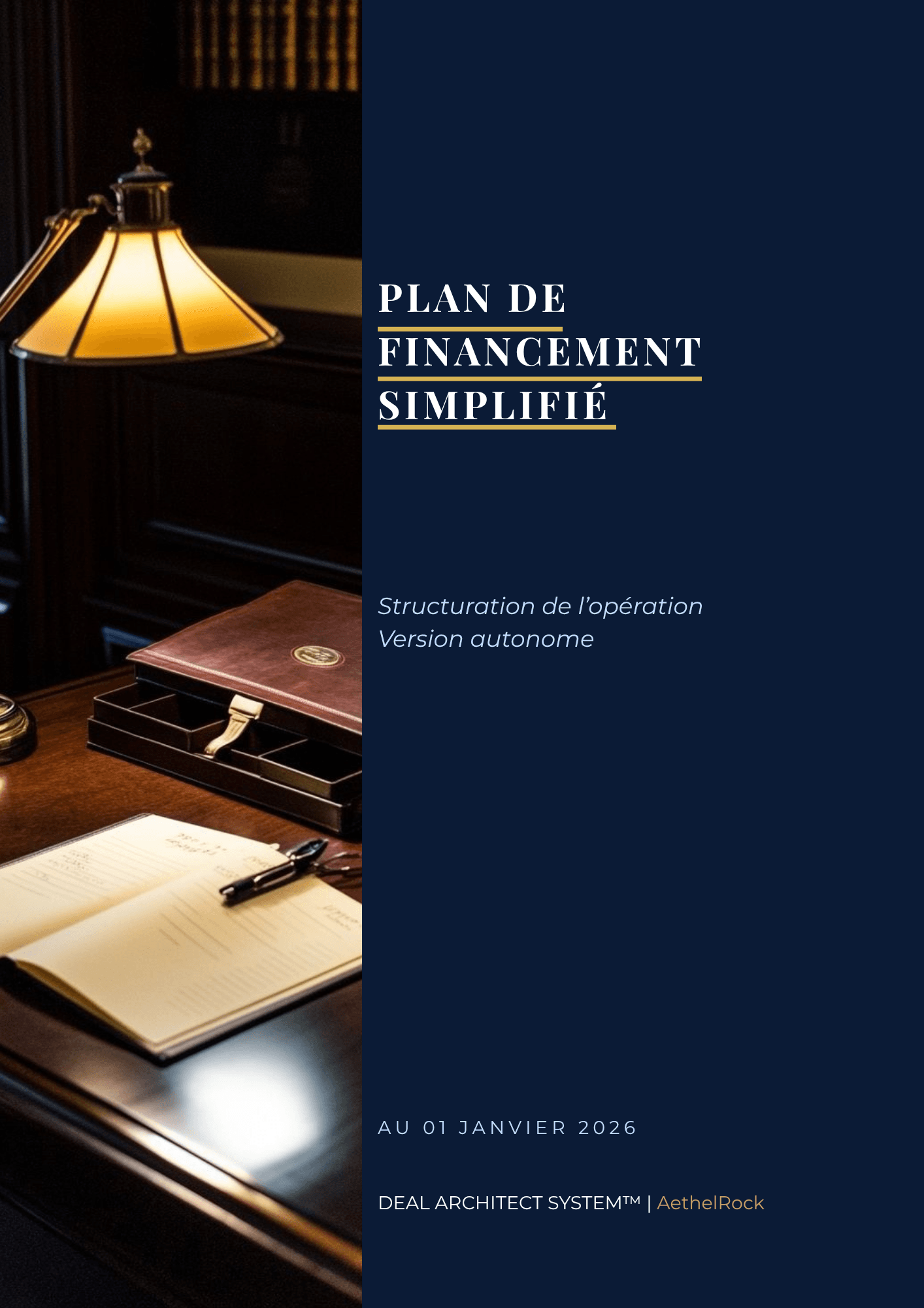 Couverture du Plan de financement simplifié AethelRock